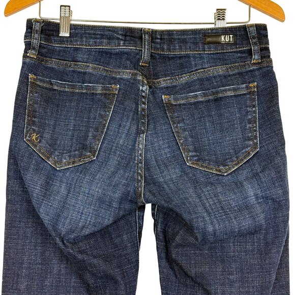 Kut From The Kloth Amy Crop Straight Leg Sz 6 Dark Wash Cuffed (Actual 31x24) - Picture 6 of 12